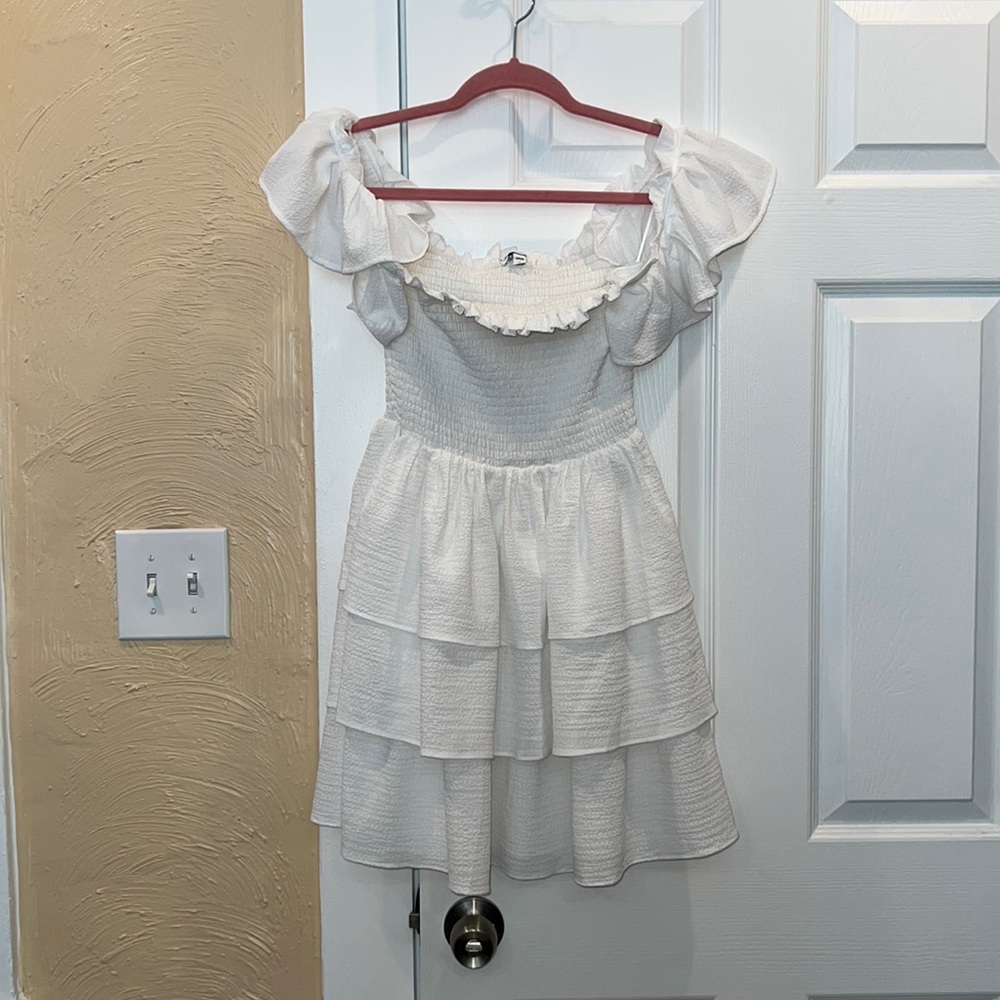 White ruffled dress